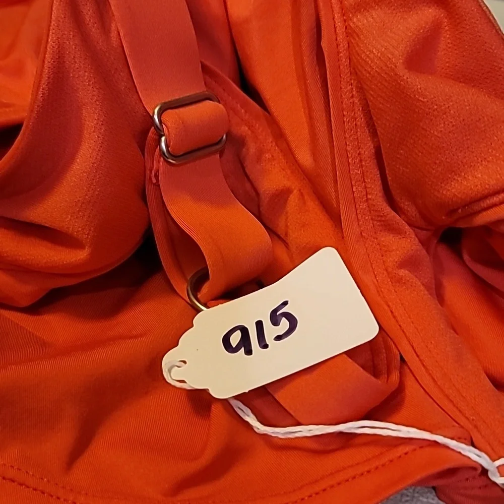 Time & Tru 2X swim top w lightly padded built-in bra dark salmon color summer